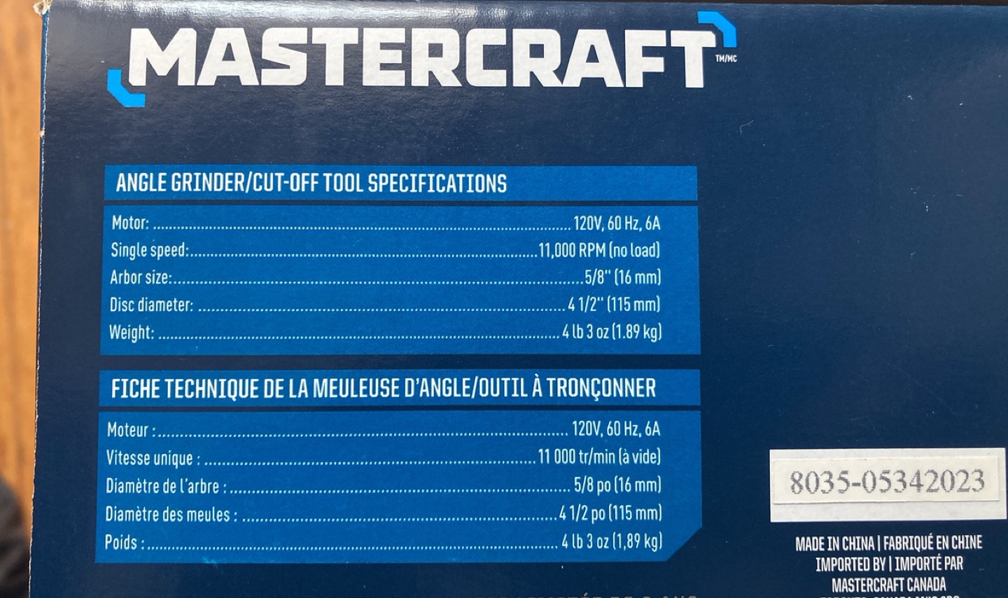 Mastercraft 4 1/2" Angle Grinder - photo 5