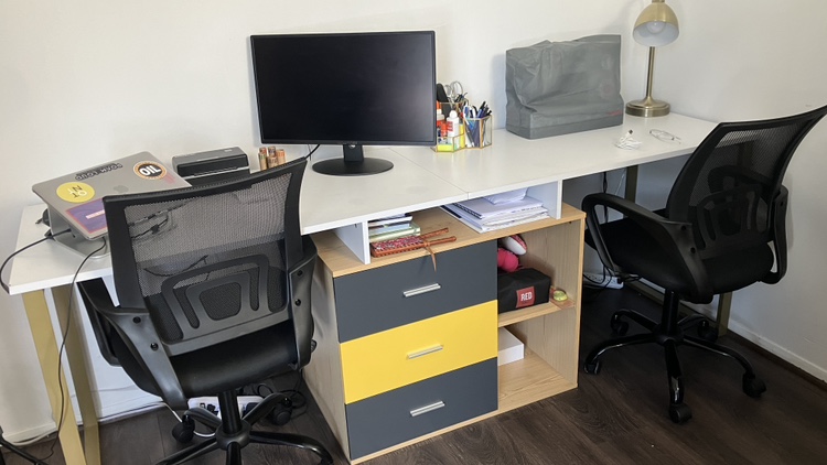 L Shaped Desk with Storage - photo 3