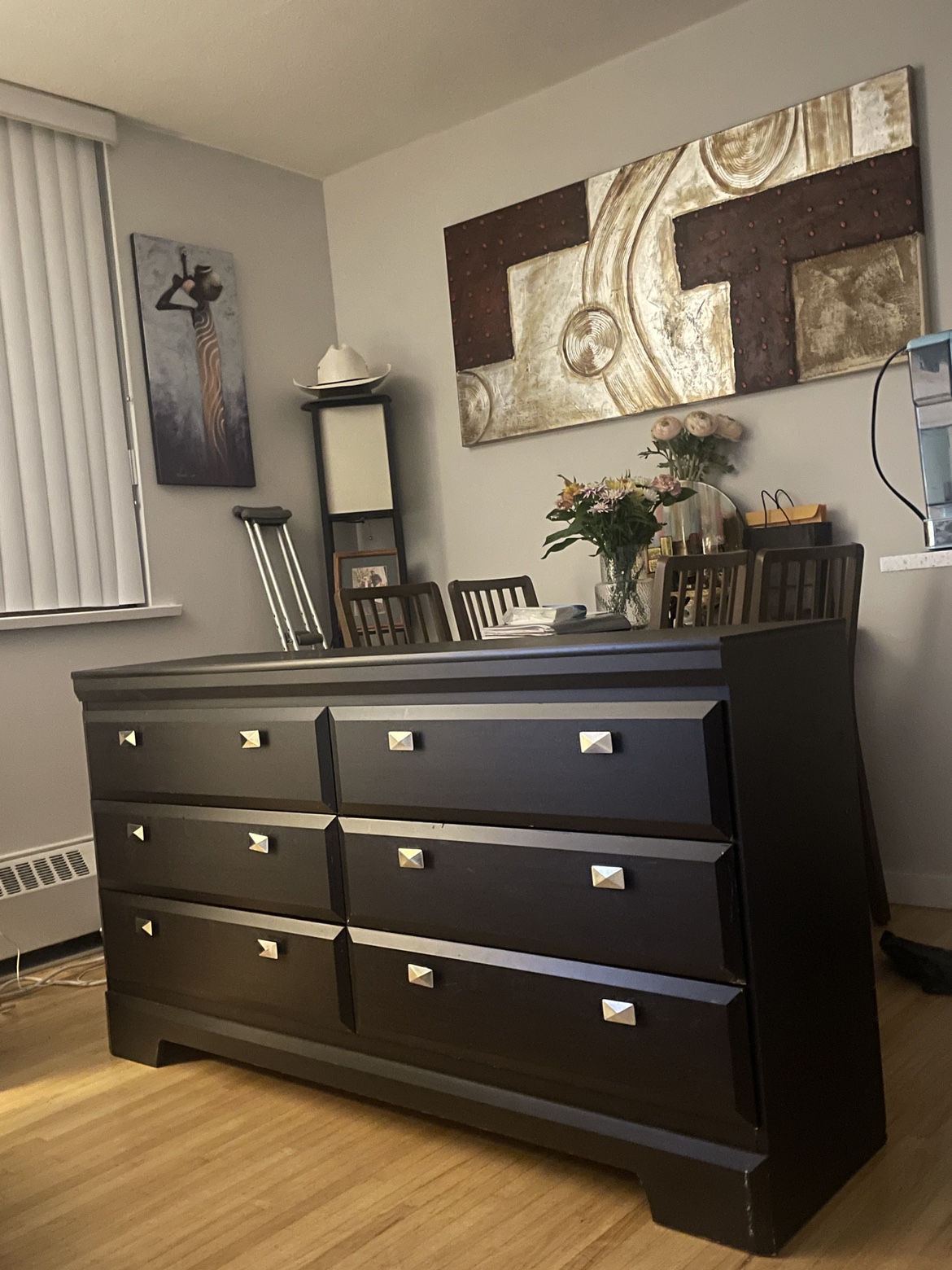 Black Dresser with 6 Drawers