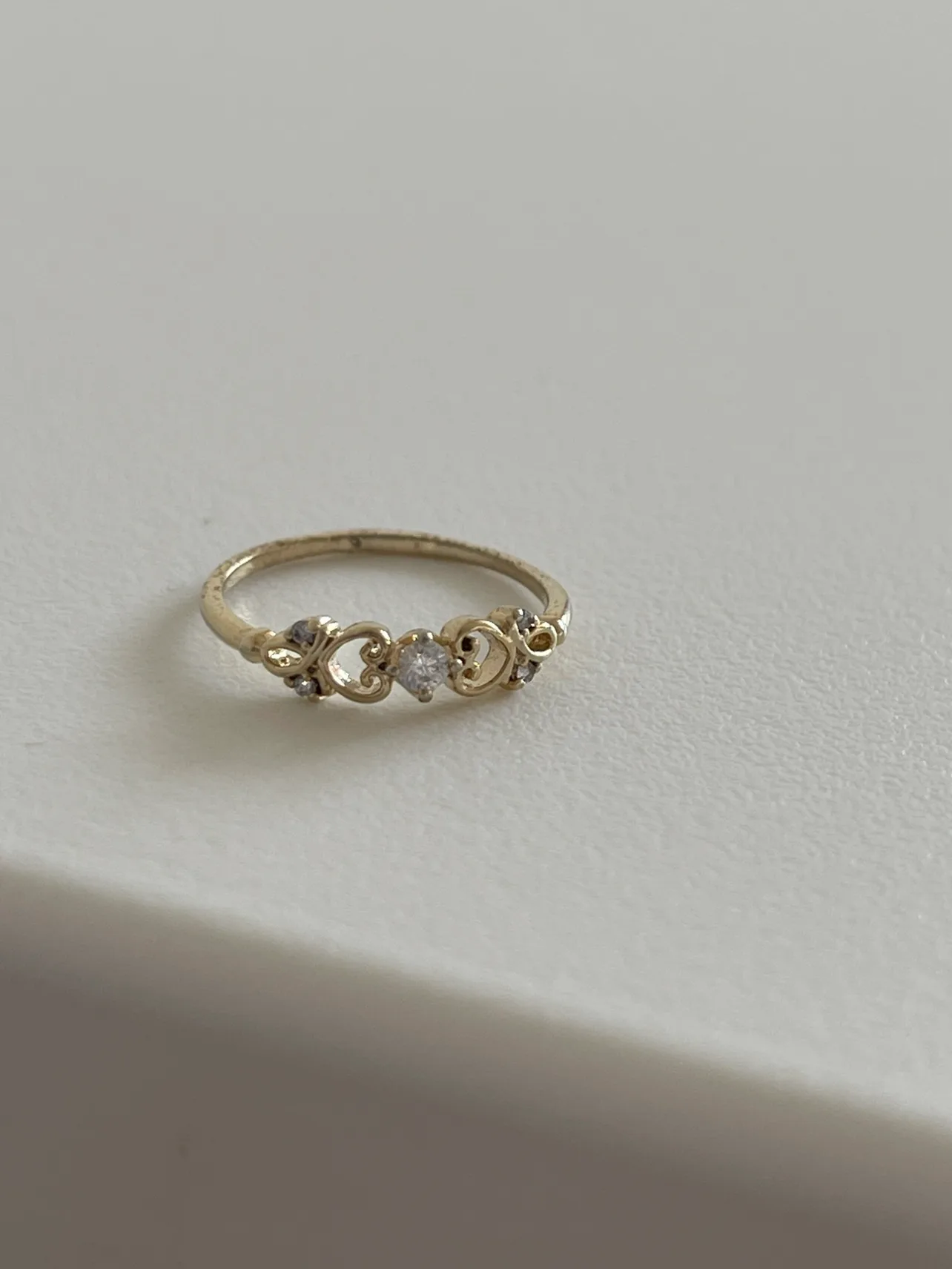 Gold Ring with Cubic Zirconia for little finger thumbnail