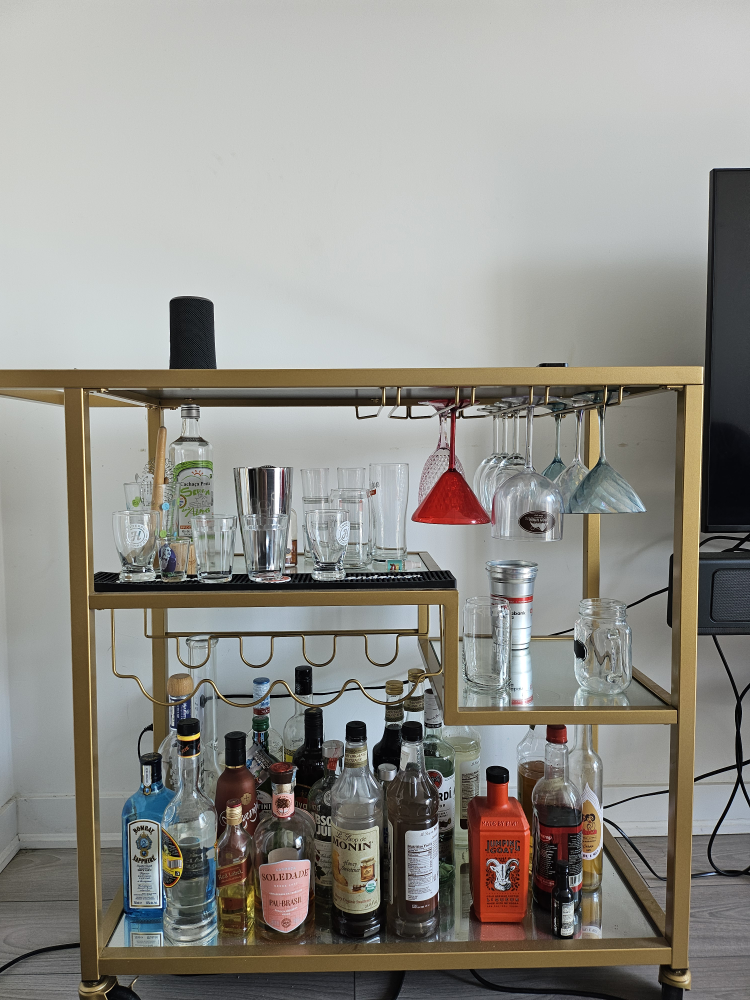 Gold mirrored bar cart - photo 2