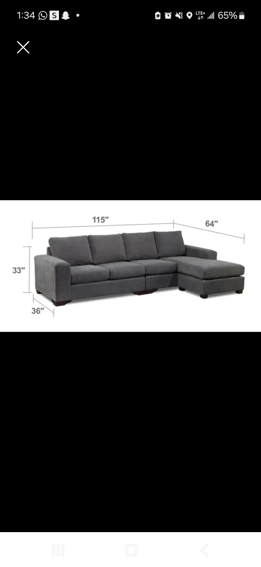 Grey Sectional Sofa - photo 3