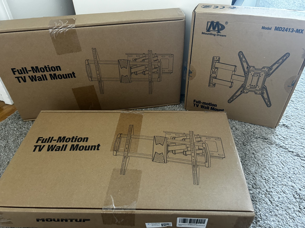 TV Wall Mounts - Set of 3 for $75