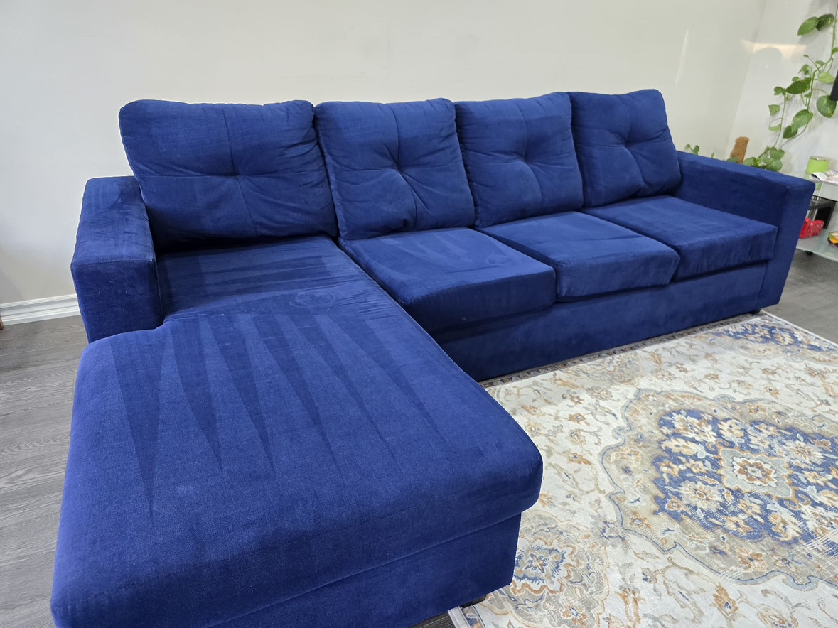 Blue Sectional Sofa with Chaise (Cushions Included) - photo 4