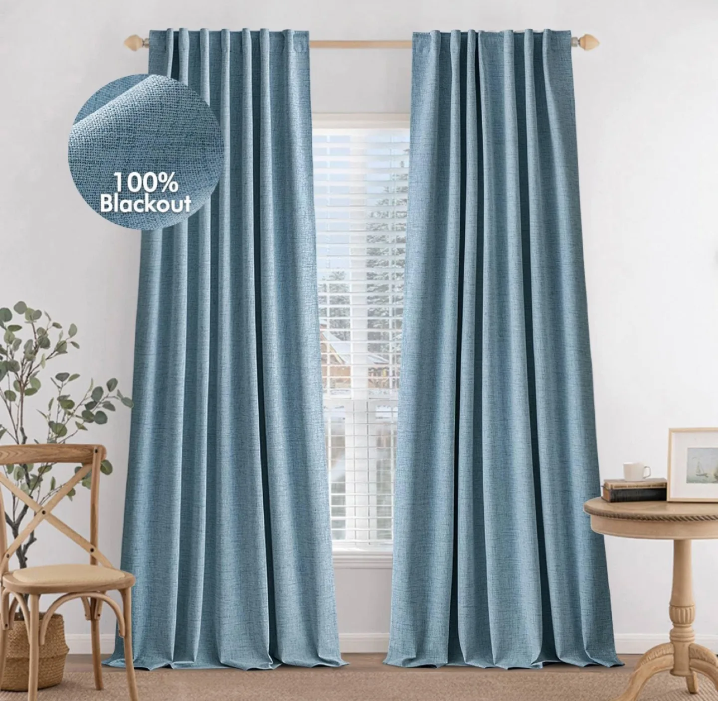 Blackout Blue Curtains thumbnail