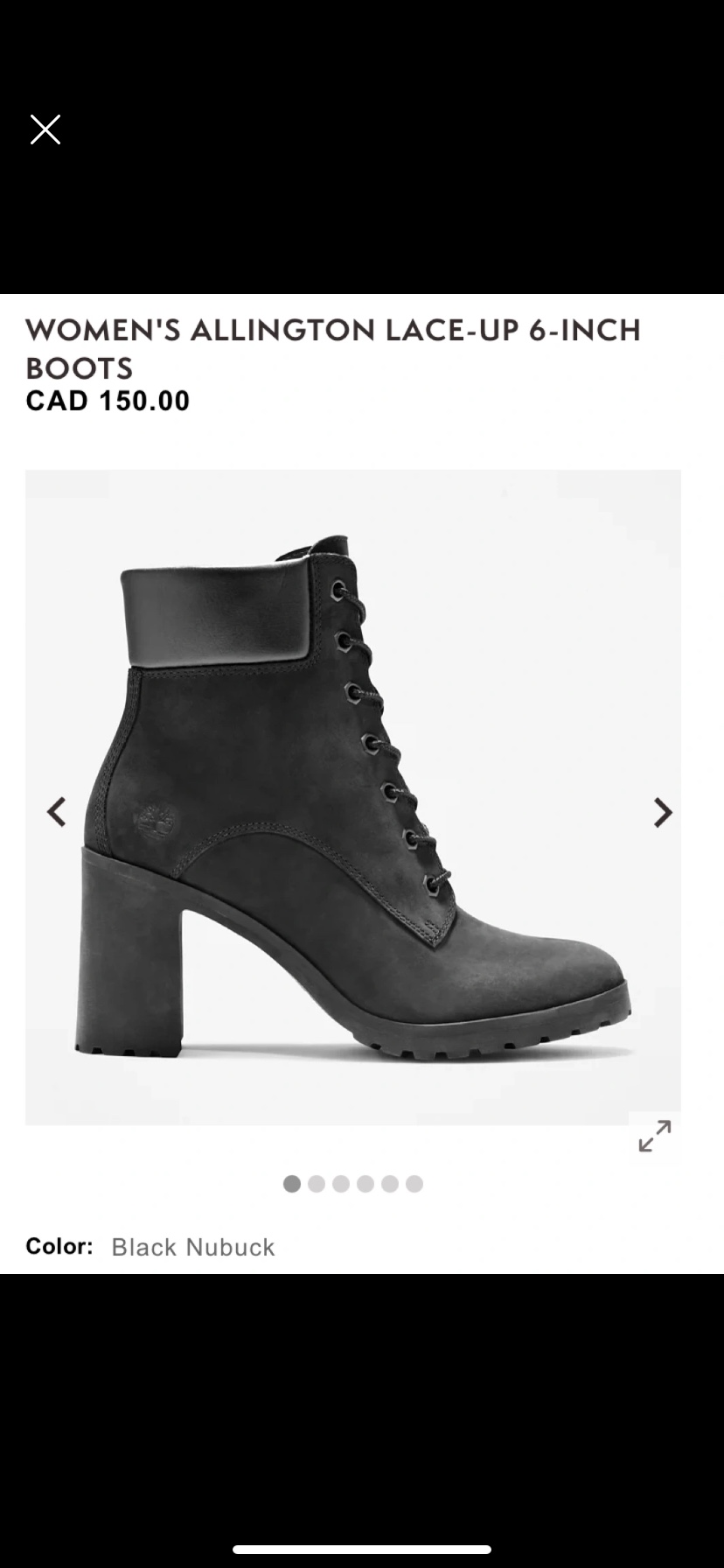 Women's Black Timberland Boots with heel