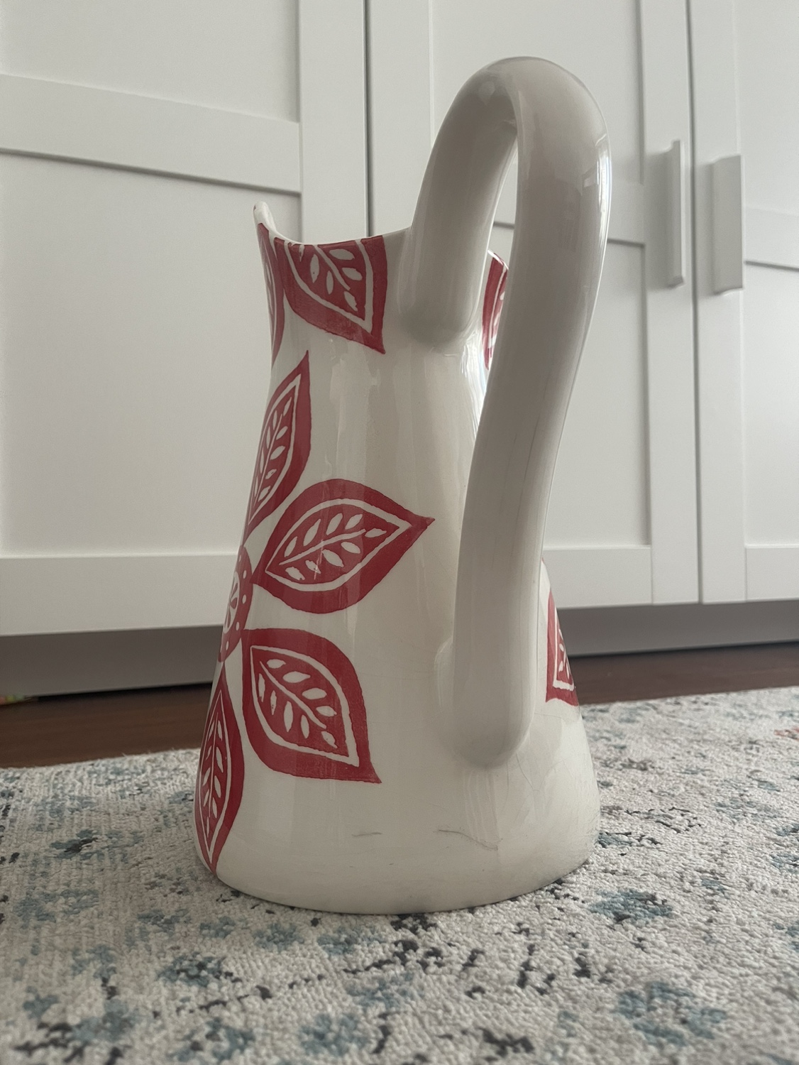 Large Red Floral Pitcher - photo 3