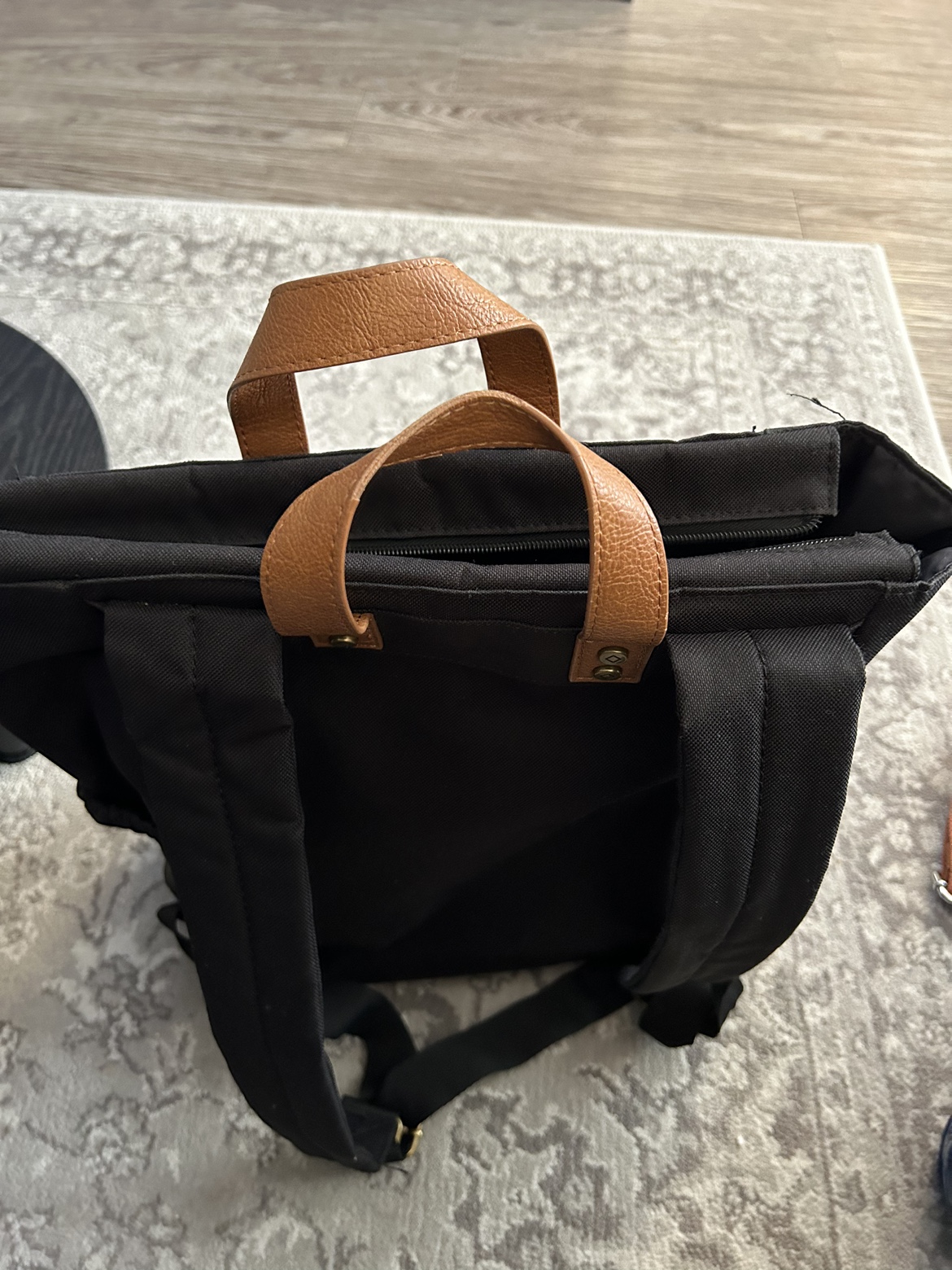 Black Backpack with Dandelion Embroidery - photo 2