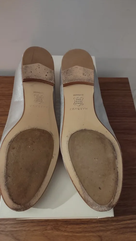 Margaux Silver Leather Flats thumbnail
