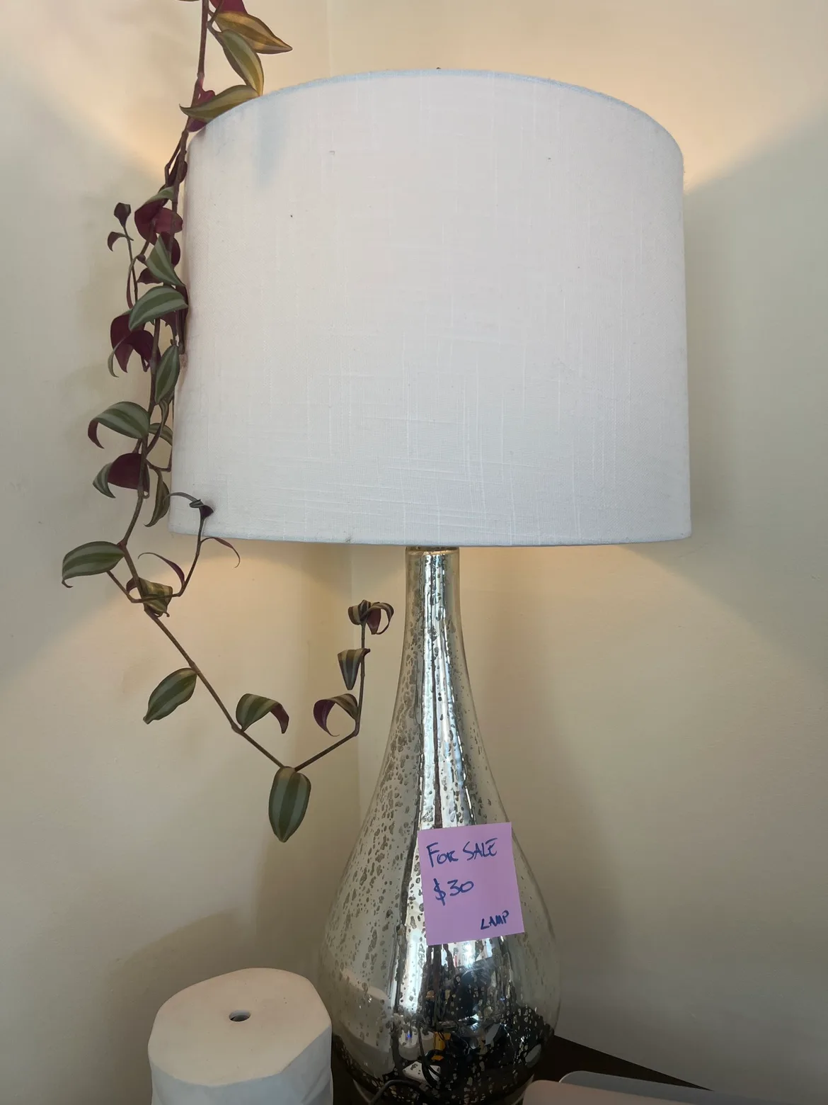 Silver mercury glass table lamp image indicator(5)