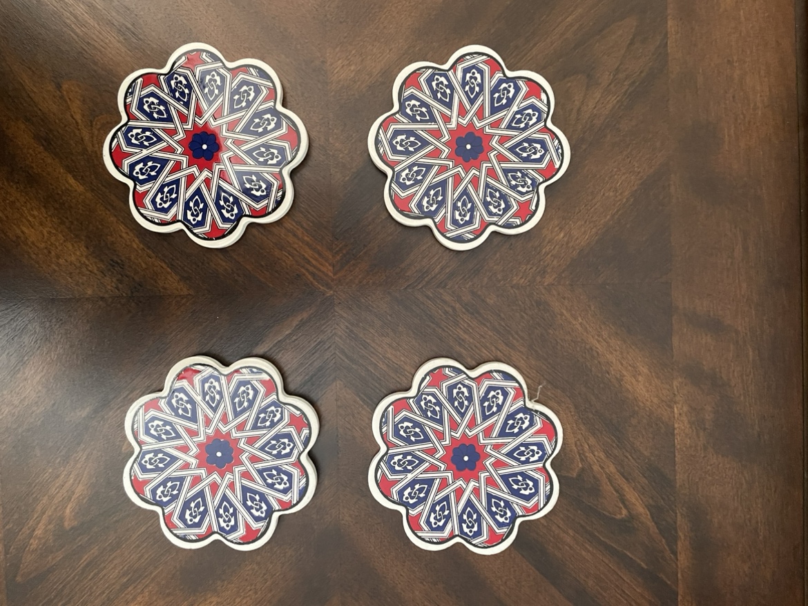 Set of 4 Turkish Design Ceramic Coasters - photo 2
