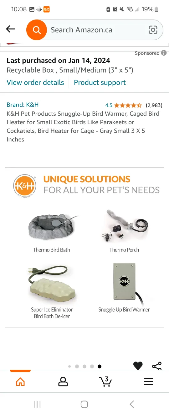 Snuggle-Up Bird Warmer, Bird Cage Heater (small exotic birds) 🥕 image indicator(3)