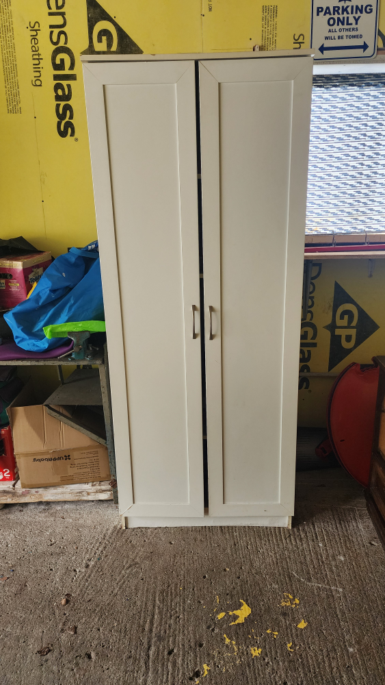 white storage cabinet