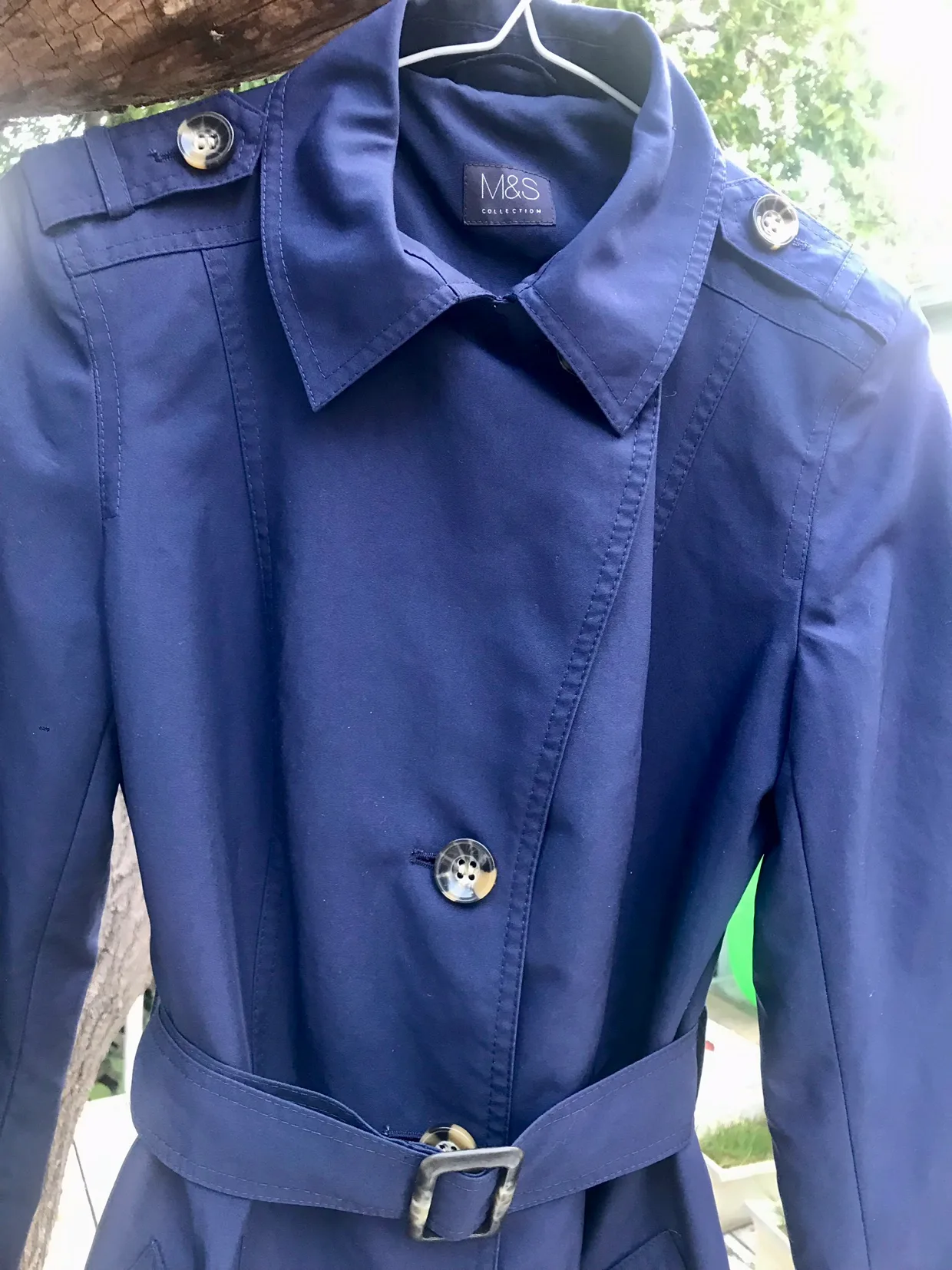 M&S Navy Blue Trench Coat image indicator(2)