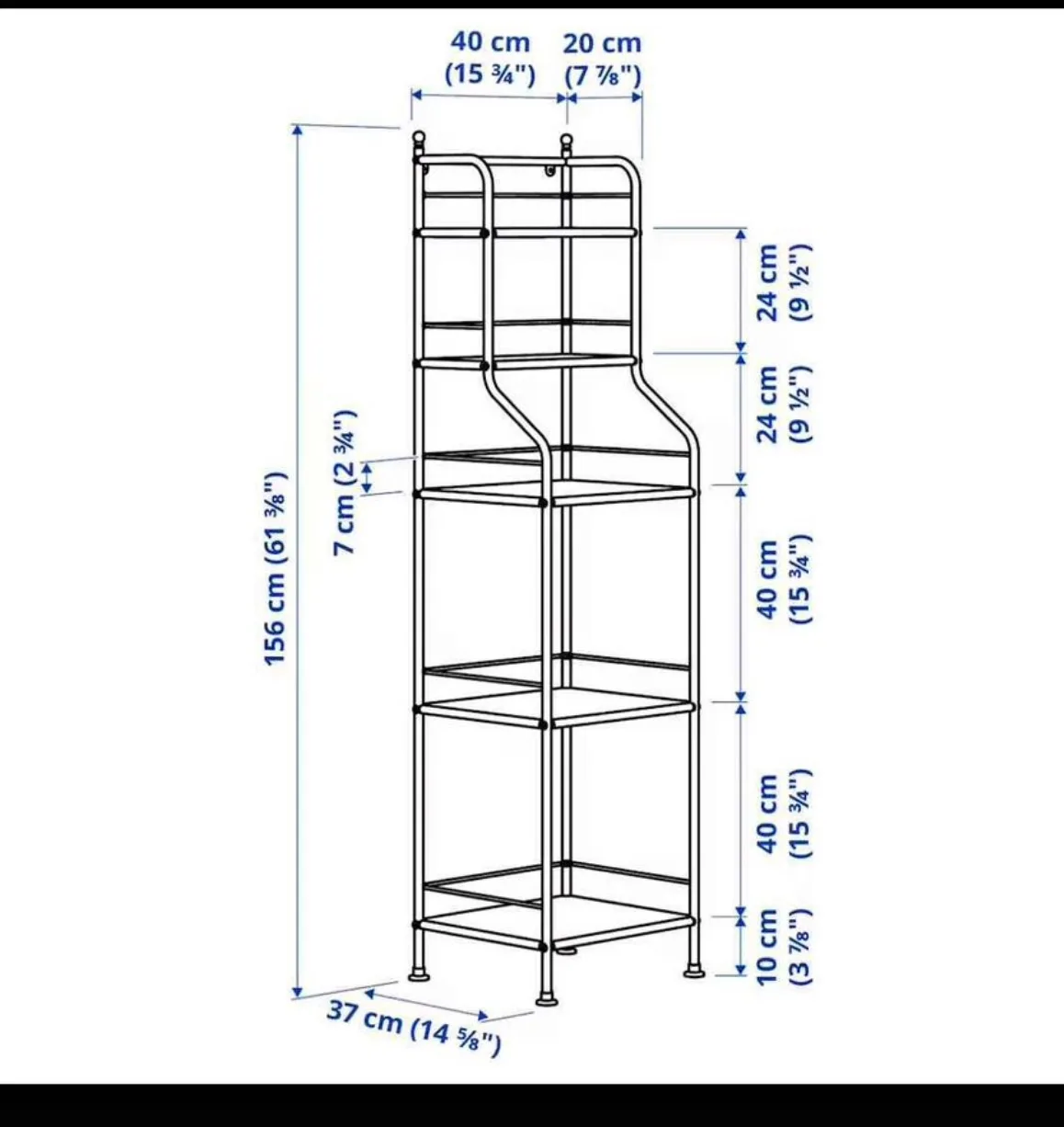 Black Ikea  Metal /Glass Shelf Unit image indicator(5)