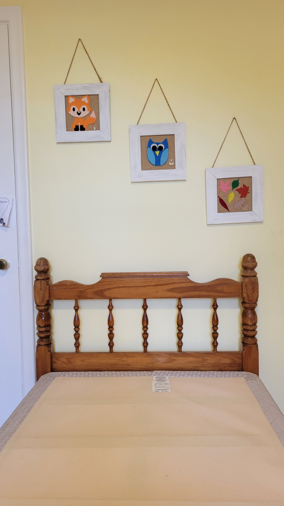 antique twin bed headboard with frame and a box - photo 2