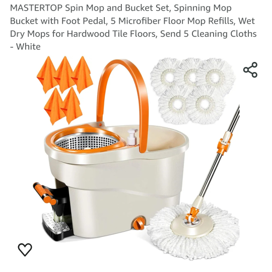 MASTERTOP Spin Mop and Bucket Set