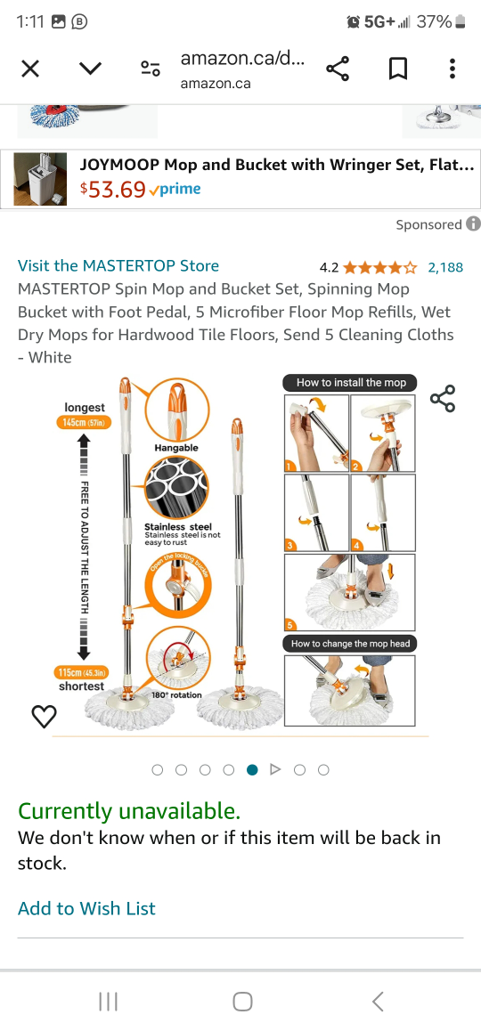 MASTERTOP Spin Mop and Bucket Set - photo 2