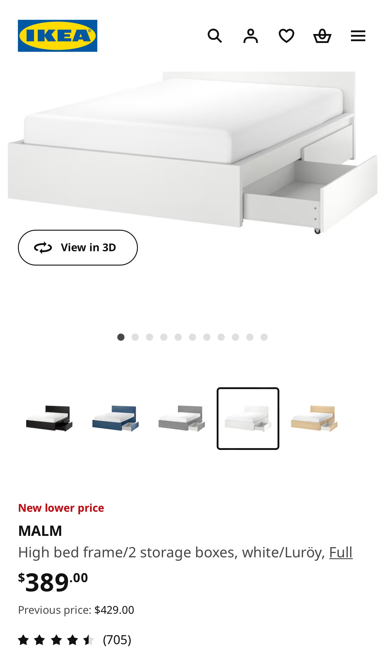 IKEA MALM High Bed Frame with Storage - photo 2