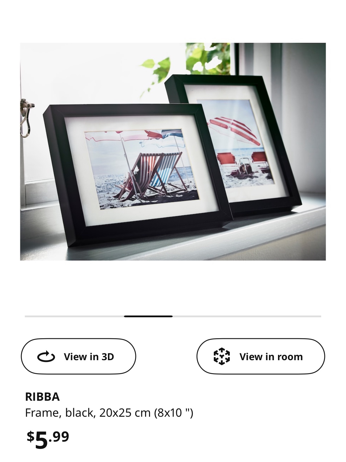 IKEA RIBBA Picture Frame (Black) - photo 2