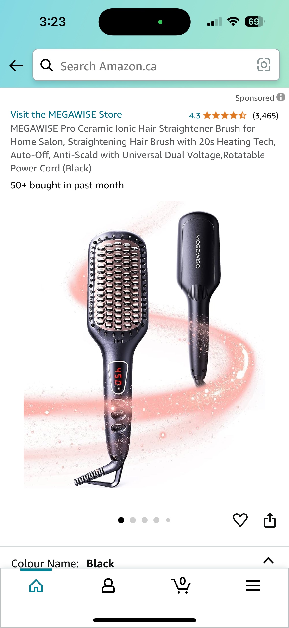 Hair straightening brush