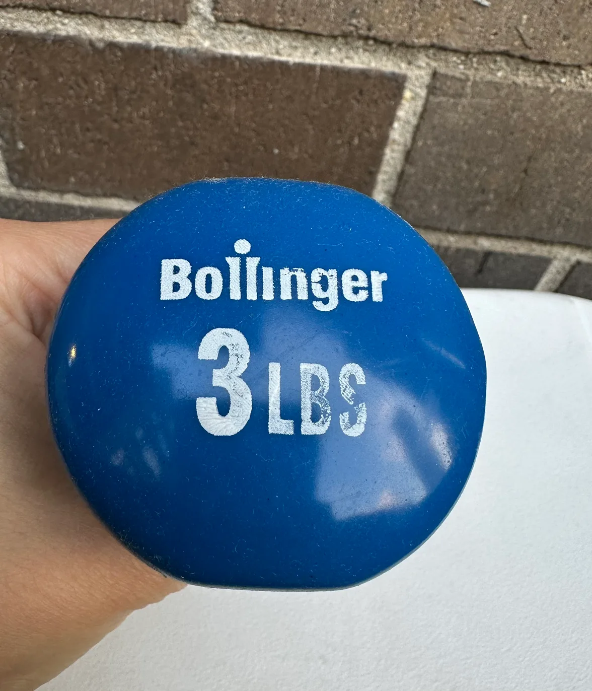 One Bollinger Hand Weight 3 lbs Blue Neoprene #freecycle image indicator(4)