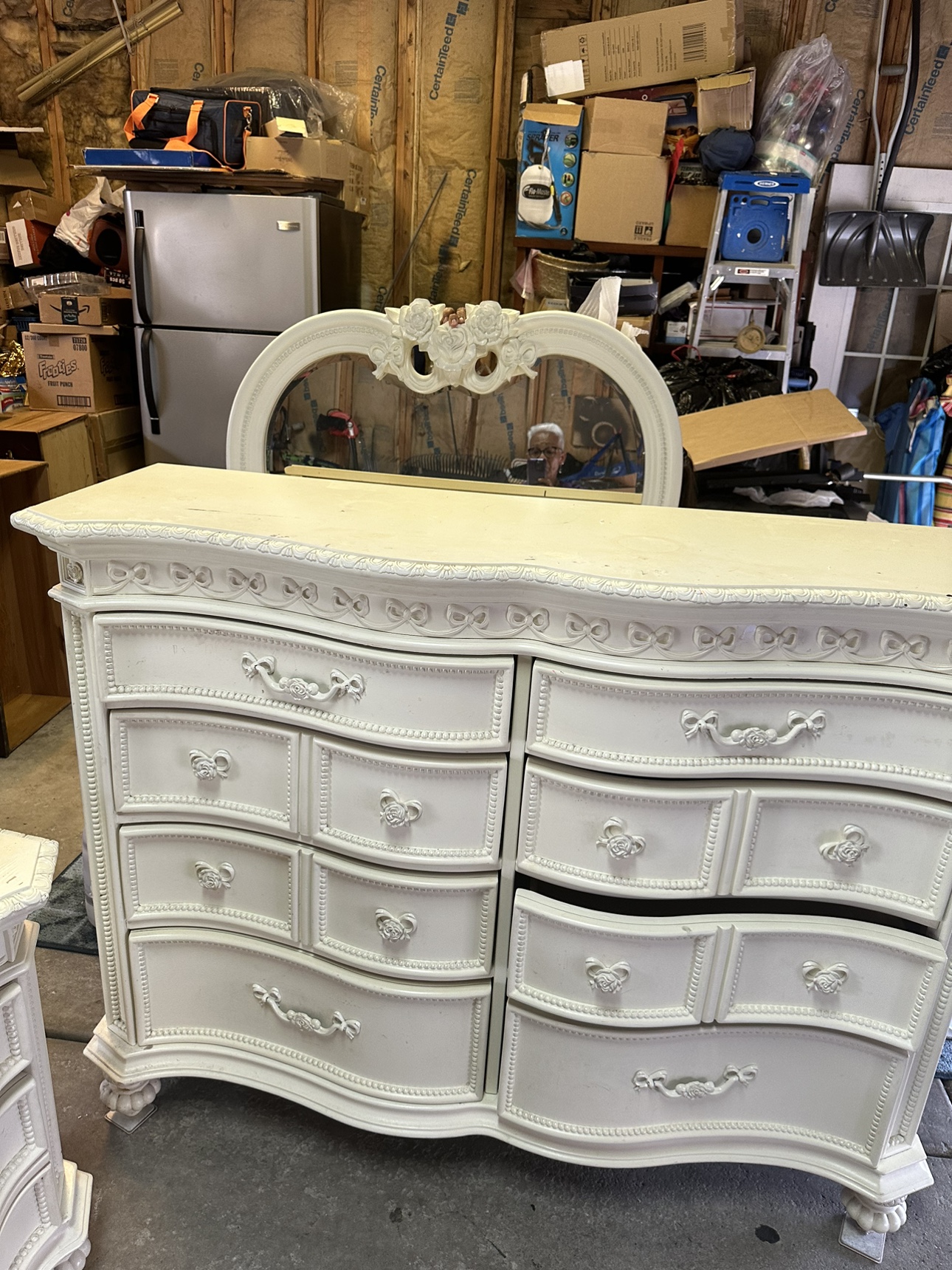antique princess dresser with mirror Antique Mahogany Princess Dresser With Harp Mirror