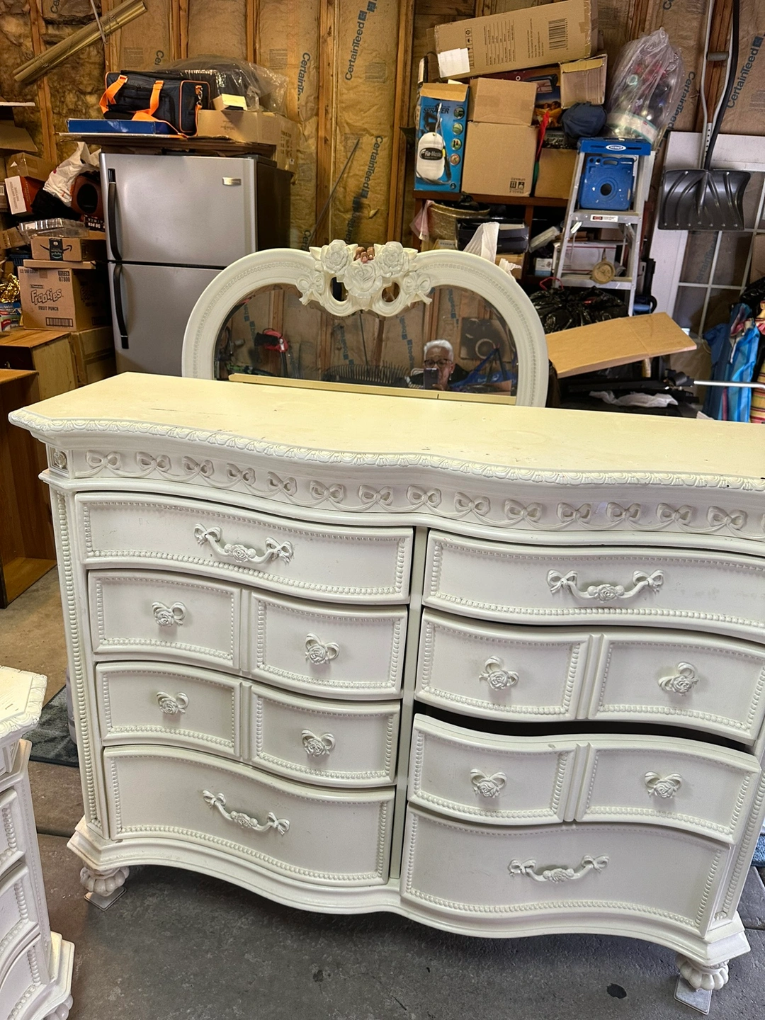 antique princess dresser with mirror Antique Mahogany Princess Dresser With Harp Mirror