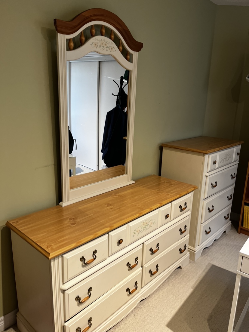 White Dresser with Mirror