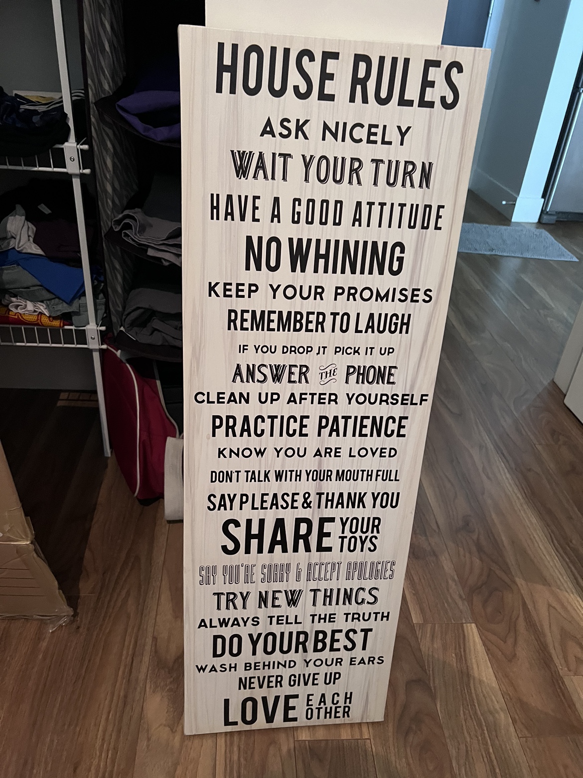 House Rules Sign with Canvas Art