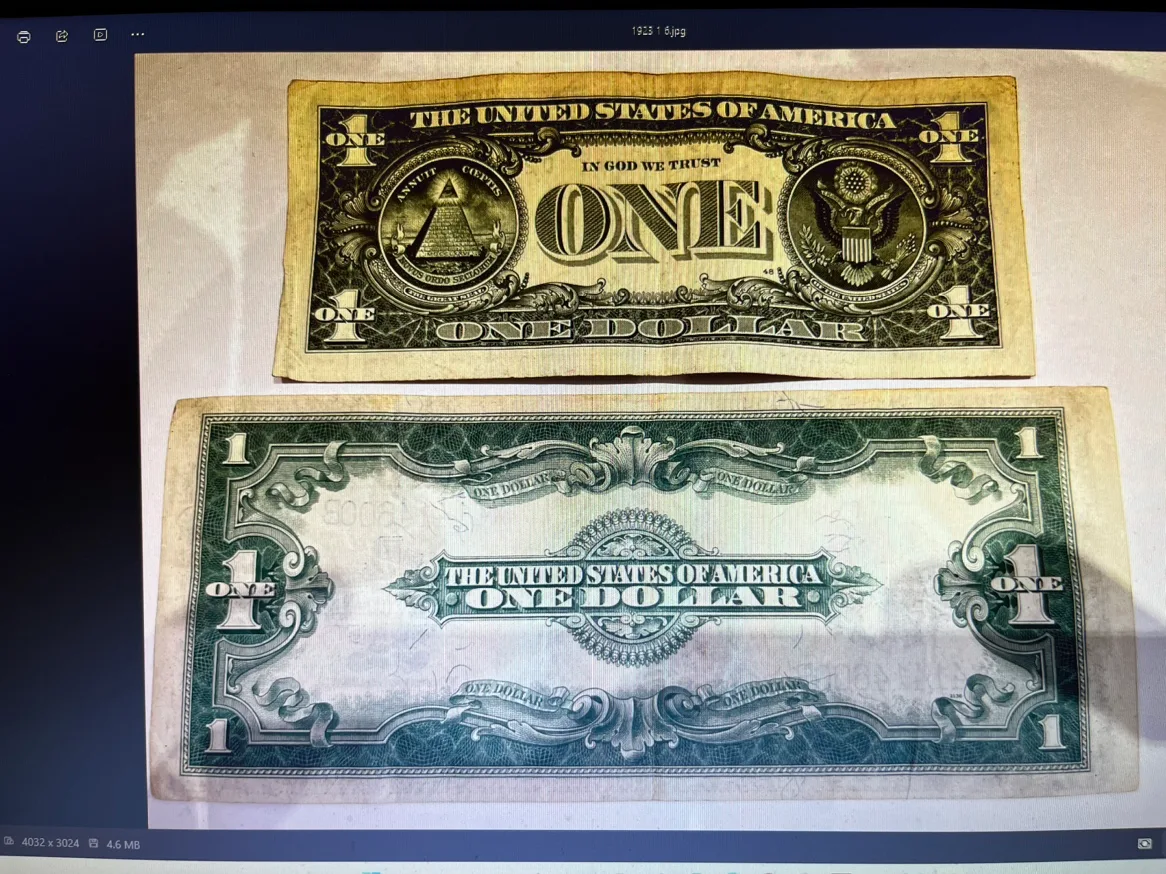 1923 $1 Large Blue Seal Silver Certificate Bill image indicator(6)