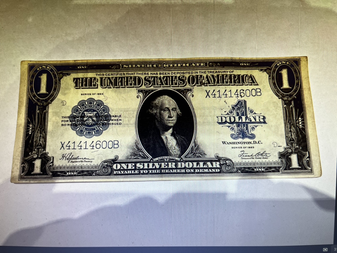 1923 $1 Large Blue Seal Silver Certificate Bill