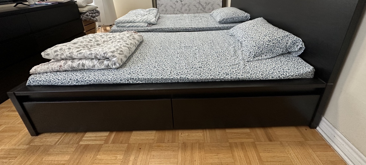 Moving sale 2 twin beds with storage - photo 3