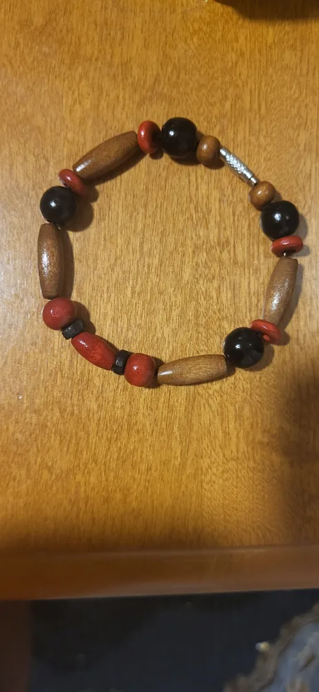 Wood and Metal Beaded Bracelet image indicator(2)
