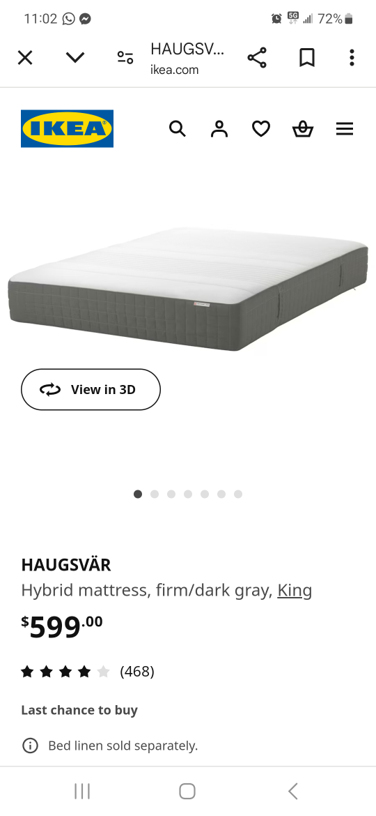 IKEA Haugsvar King Mattress - photo 4
