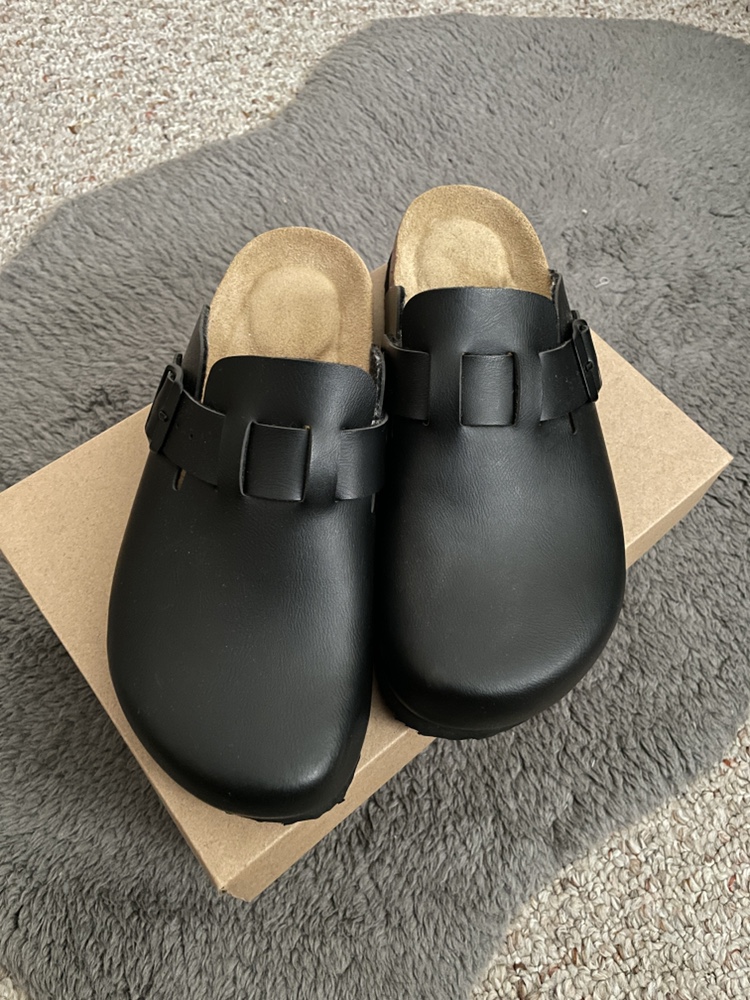 Black Leather Clogs - photo 4