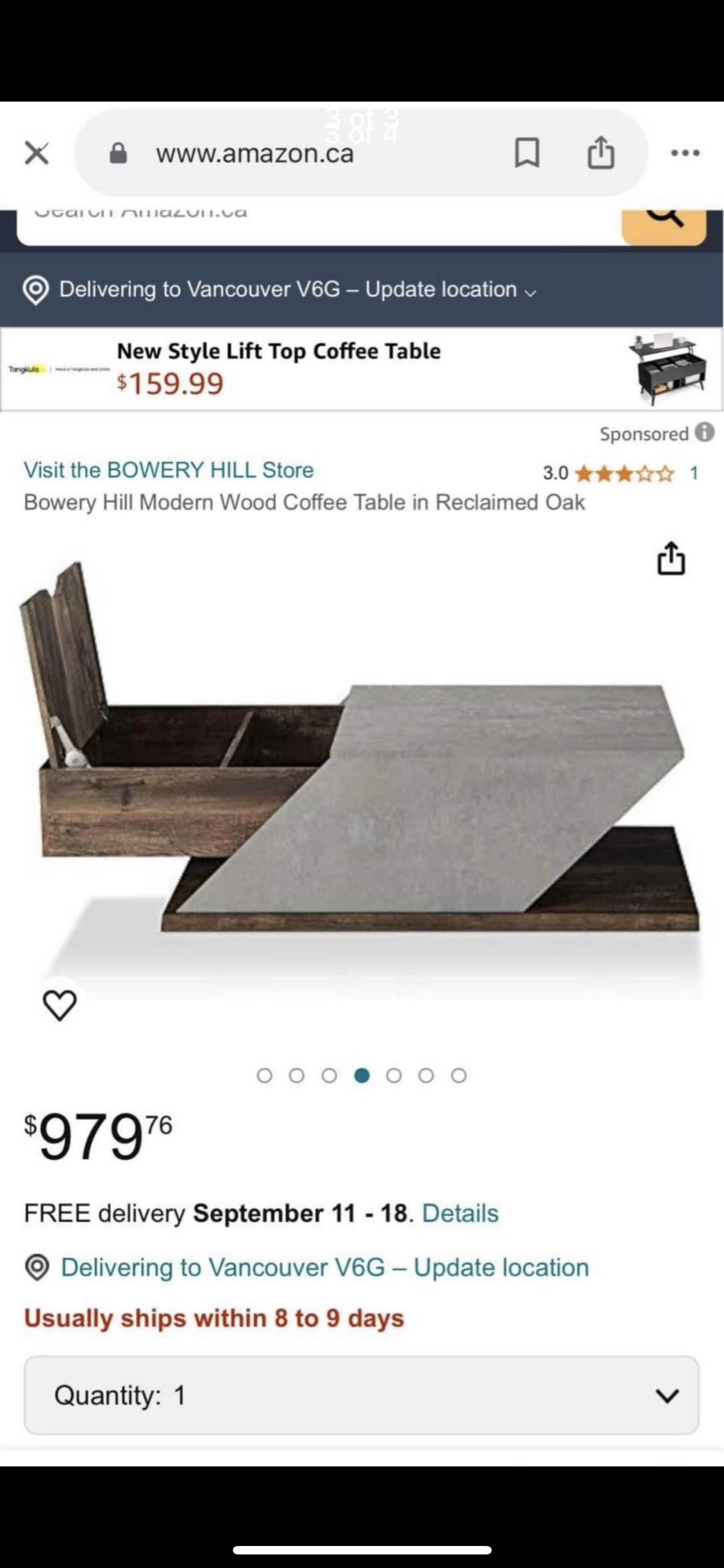 Lift Top Coffee Table - photo 3
