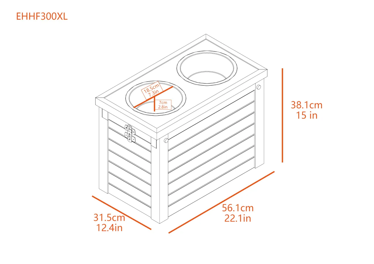 Elevated pet bowls with storage. image indicator(2)