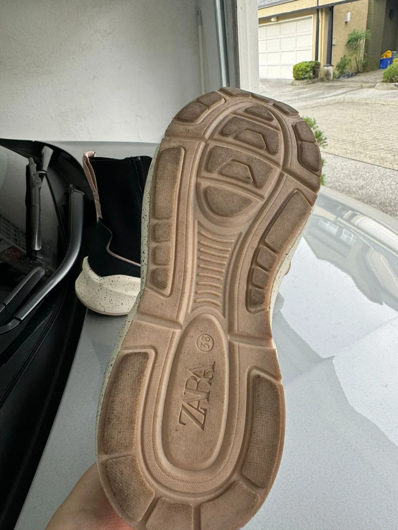 Zara Black Knit Booties size 38 image indicator(2)