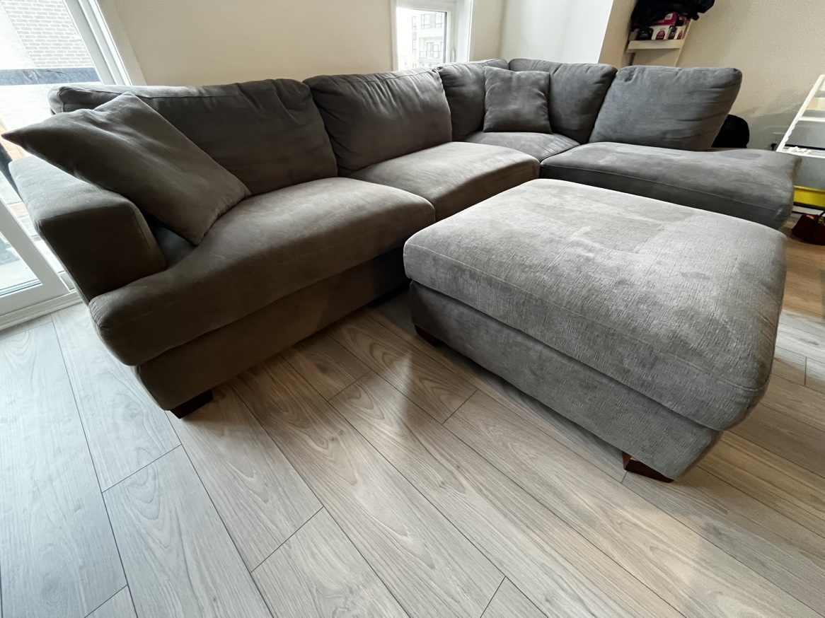 Grey Sectional Sofa with Ottoman (Costco) - photo 2