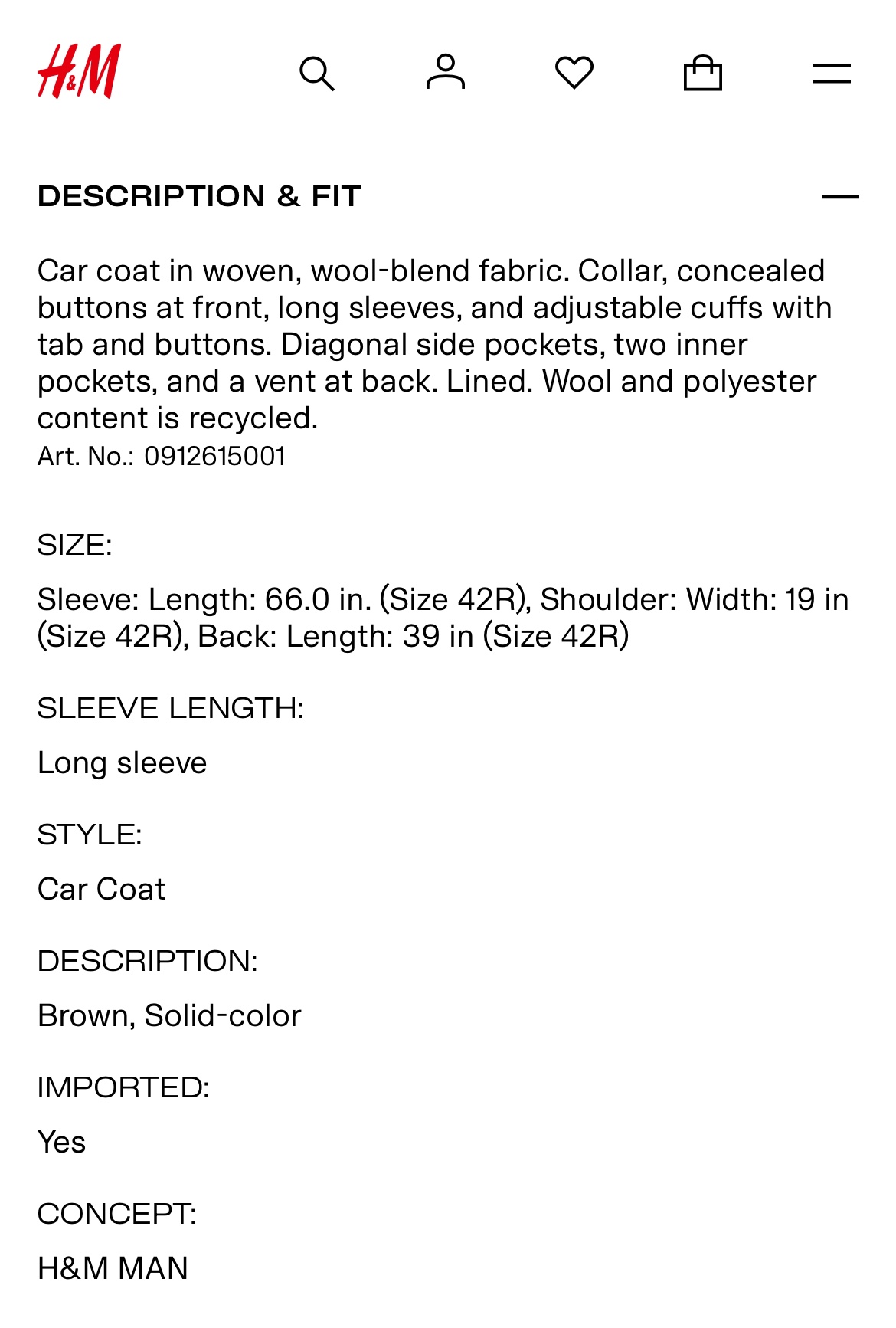 H&M Wool-Blend Car Coat - photo 3