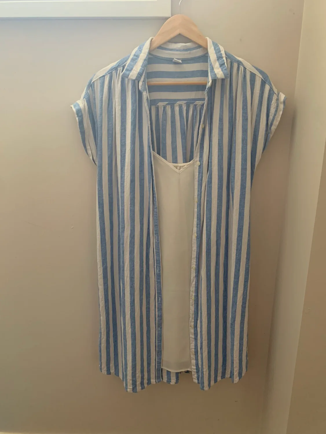 Striped Shirt Dress with Slip thumbnail