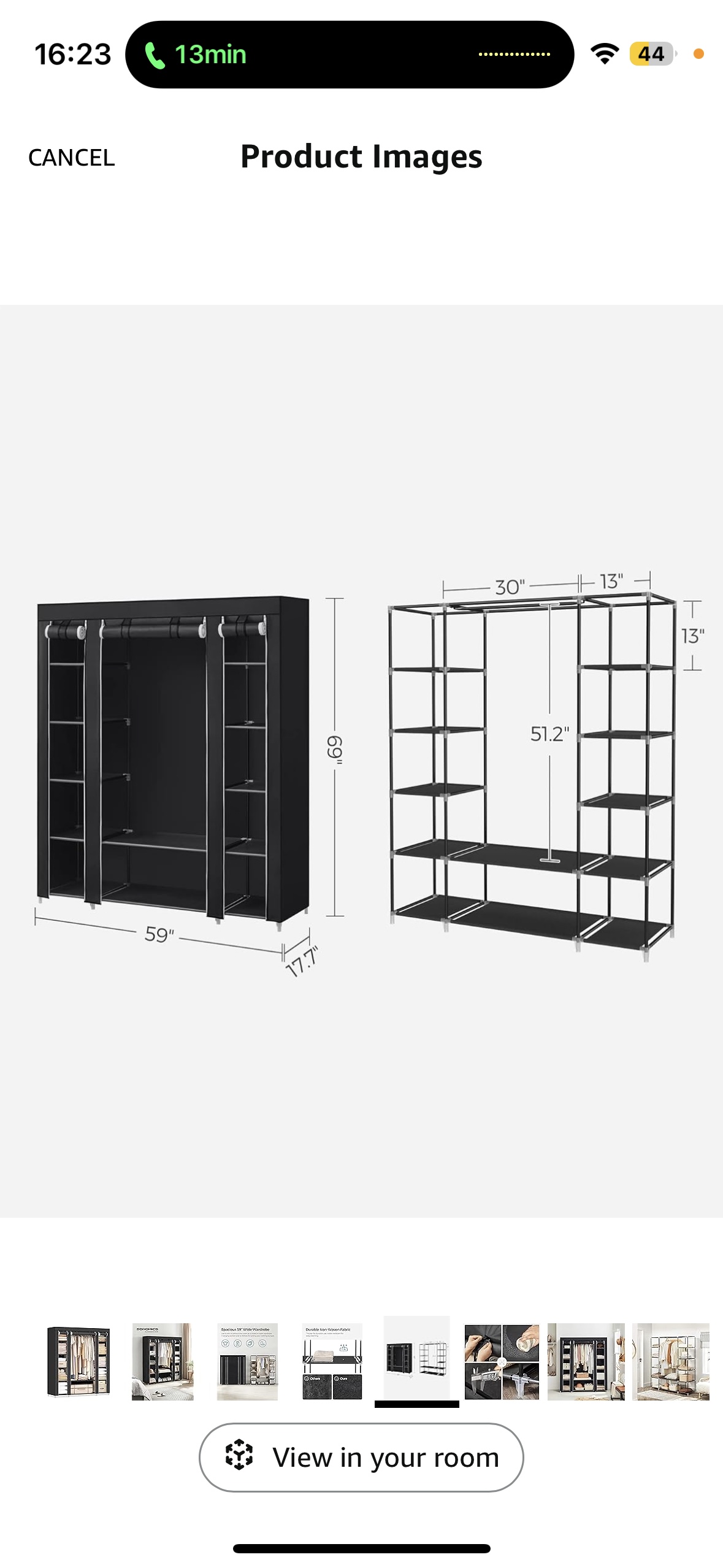 Black Portable Closet Organizer - photo 2