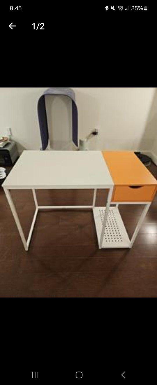 White Desk with Matching Chair - photo 2
