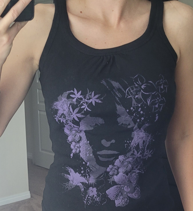 Purple Flower Graphic Tank Top