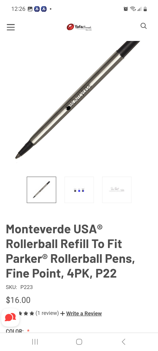 Monteverde USA Rollerball Refill To Fit Parker Rollerball Pens - photo 2