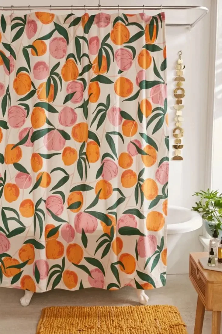 Allover Fruits Patterned Shower Curtain thumbnail