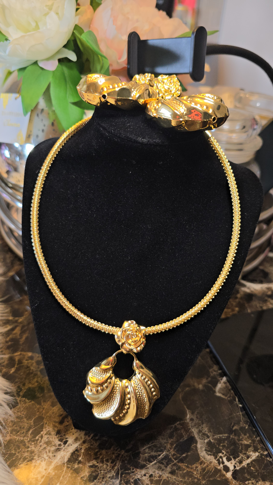 Gold Tone Necklace and Earrings Set - photo 2