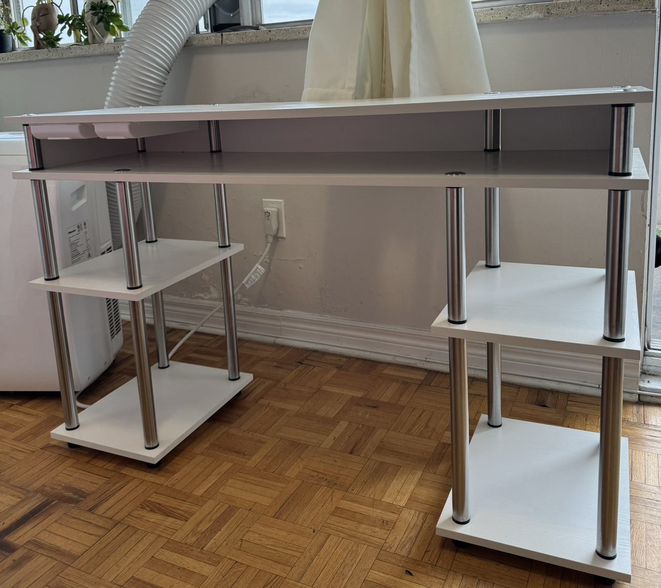 White Computer Desk with Drawers