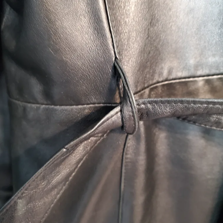 Leather Jacket with Belt XL cuir leather image indicator(10)